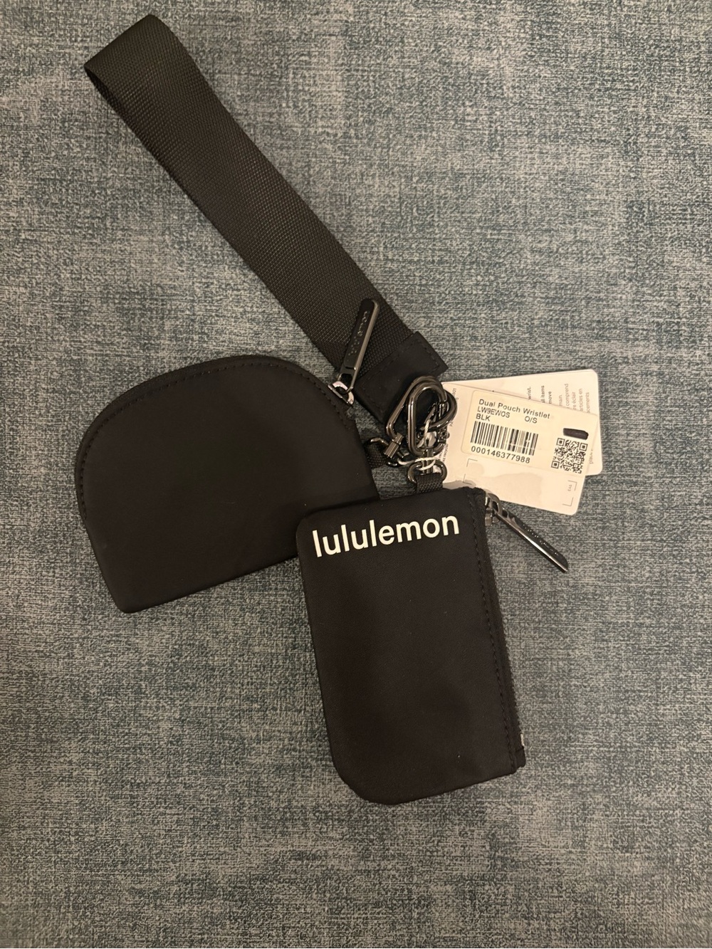 lululemon athletica Black Dual Pouch Key Wrist Strap